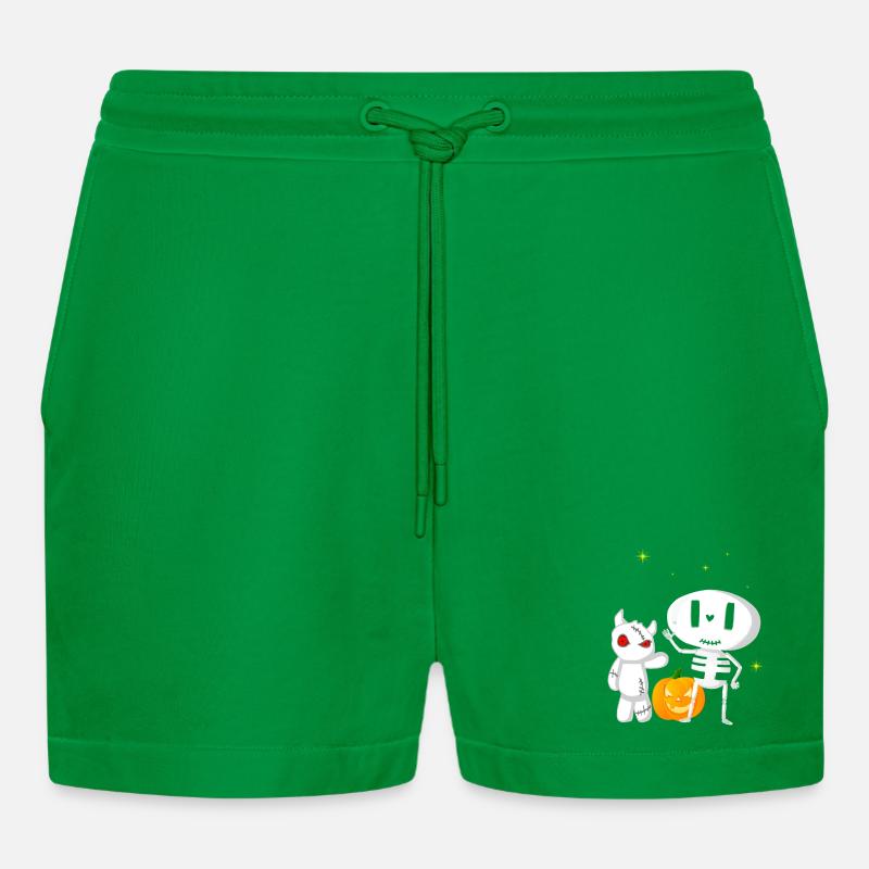 Halloweengesellschaft Gespenst und Monsterchen - Organic Relaxed Cropped Shorts Made in EU - City Green