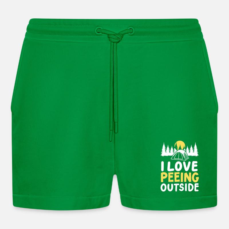 Camping Camper - Organic Relaxed Cropped Shorts Made in EU - City Green
