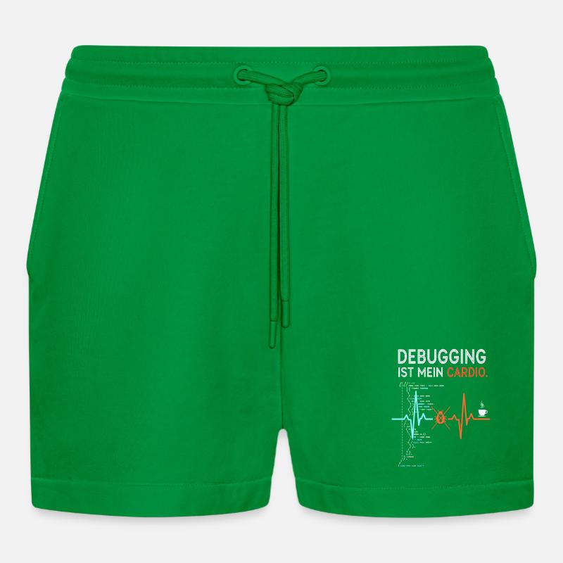 Debugging ist mein Cardio - Computer Nerd - Organic Relaxed Cropped Shorts Made in EU - City Green