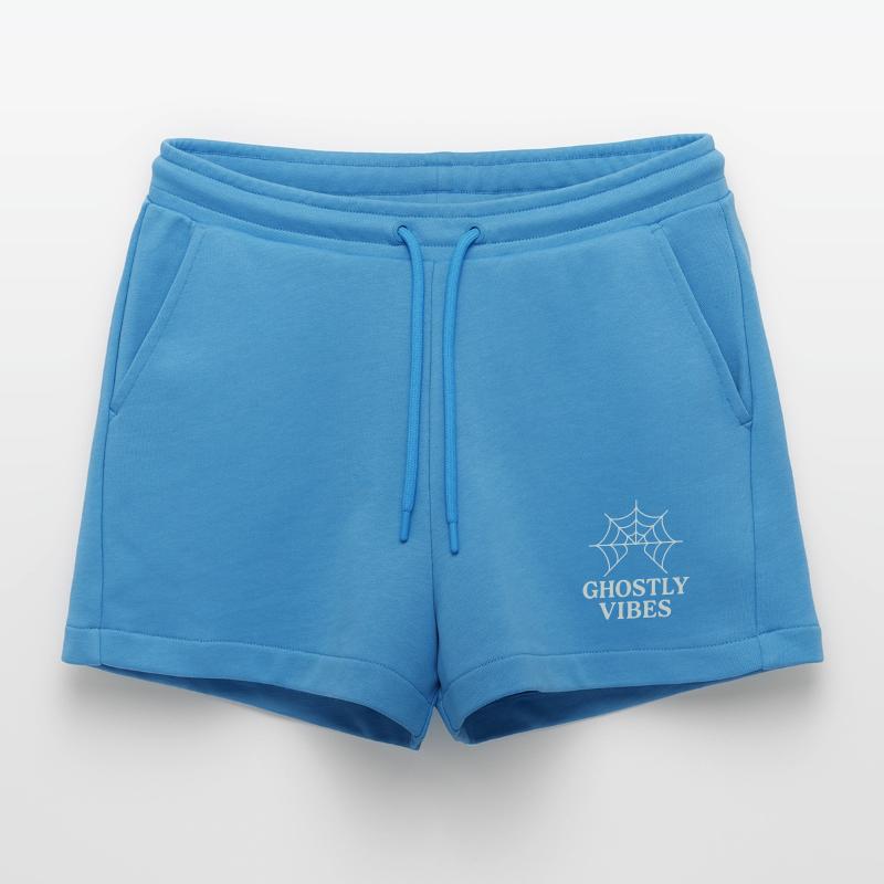 Spider web design with ghostly vibes Organic Relaxed Cropped Shorts Made in EU