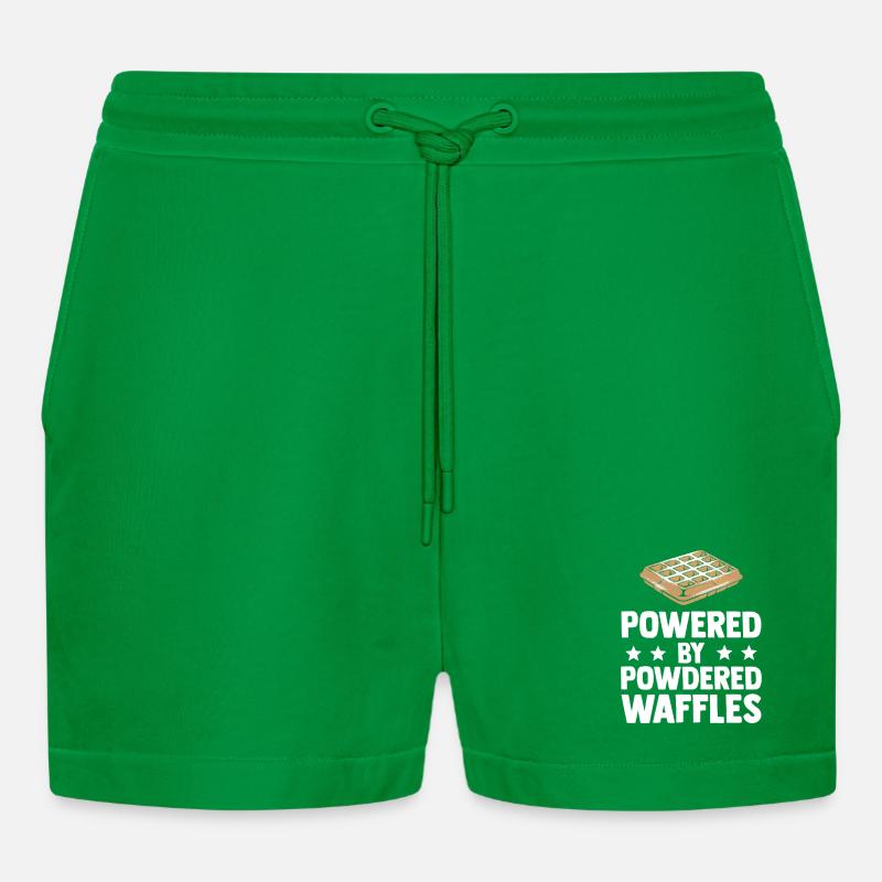 Powered By Powdered Waffles - Organic Relaxed Cropped Shorts Made in EU - City Green
