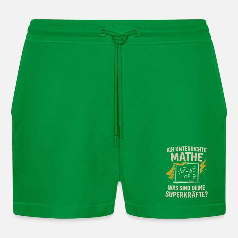 I teach math – your superpowers? - Organic Relaxed Cropped Shorts Made in EU - City Green