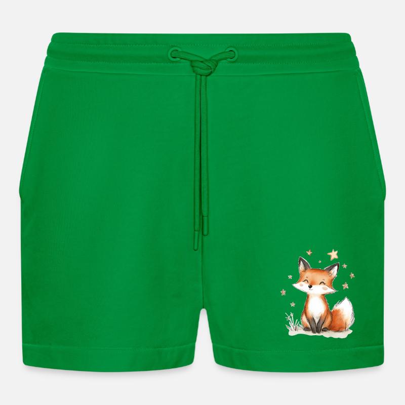 Fuchs und Sterne - Organic Relaxed Cropped Shorts Made in EU - City Green