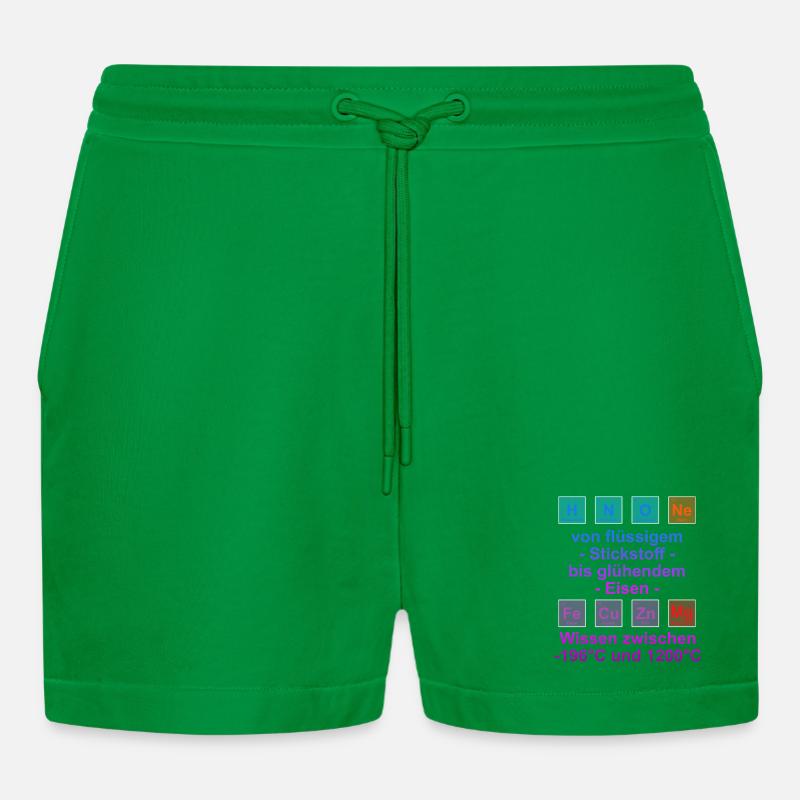 Unispruch "auf Temperatur" Geschenk, Studenten - Organic Relaxed Cropped Shorts Made in EU - City Green