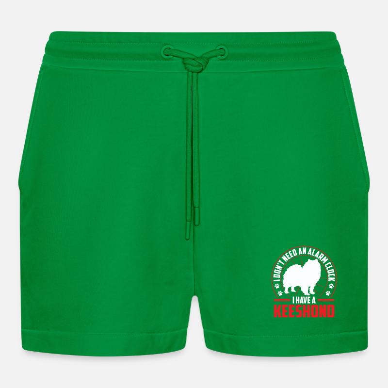 Wolfspitz is alarm German Wolfspitz - Organic Relaxed Cropped Shorts Made in EU - City Green