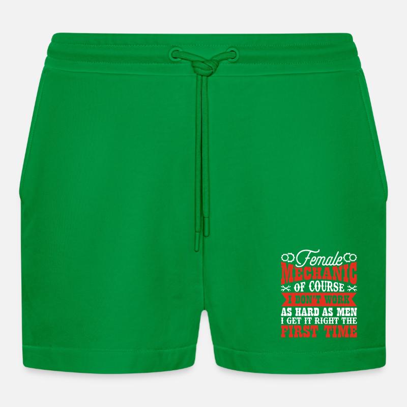 Mechanic Mechatronics Technician Screwdriver Gift - Organic Relaxed Cropped Shorts Made in EU - City Green