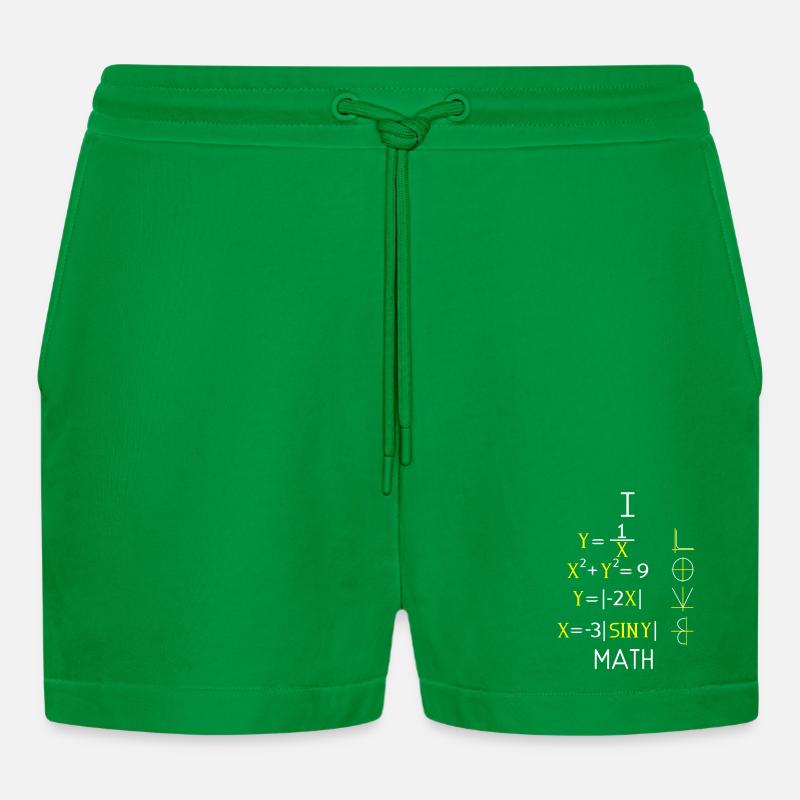 Math Math Math Teacher Mathematician - Organic Relaxed Cropped Shorts Made in EU - City Green