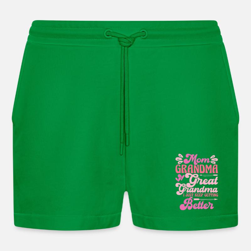 Oma Mama Geschenk Weihnachtsgeschenke Großmutter  - Organic Relaxed Cropped Shorts Made in EU - City Green