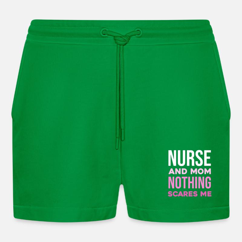 Krankenschwester und Mutter: Unerschrocken - Organic Relaxed Cropped Shorts Made in EU - City Green