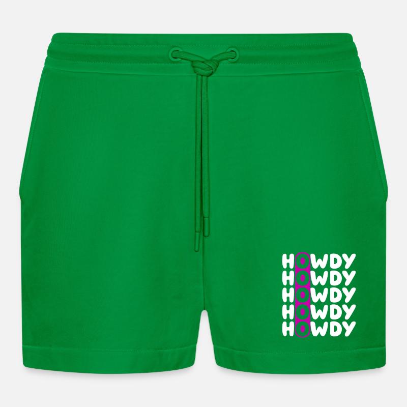 Howdy Repeat O Western Pattern - Short bio décontracté court fabriqué en UE - City Green