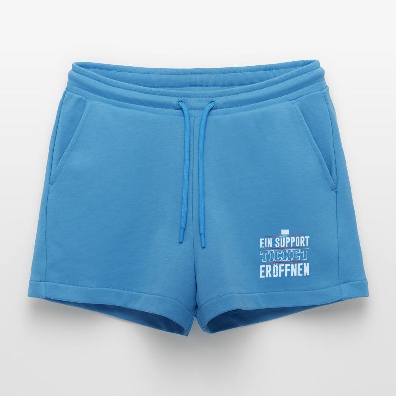 Coder OPEN A SUPPORT TICKET FUNNY Organic Relaxed Cropped Shorts Made in EU