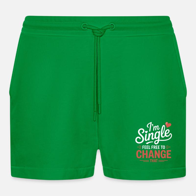 Single Sprüche Singles Lustiges Single Geschenk - Organic Relaxed Cropped Shorts Made in EU - City Green