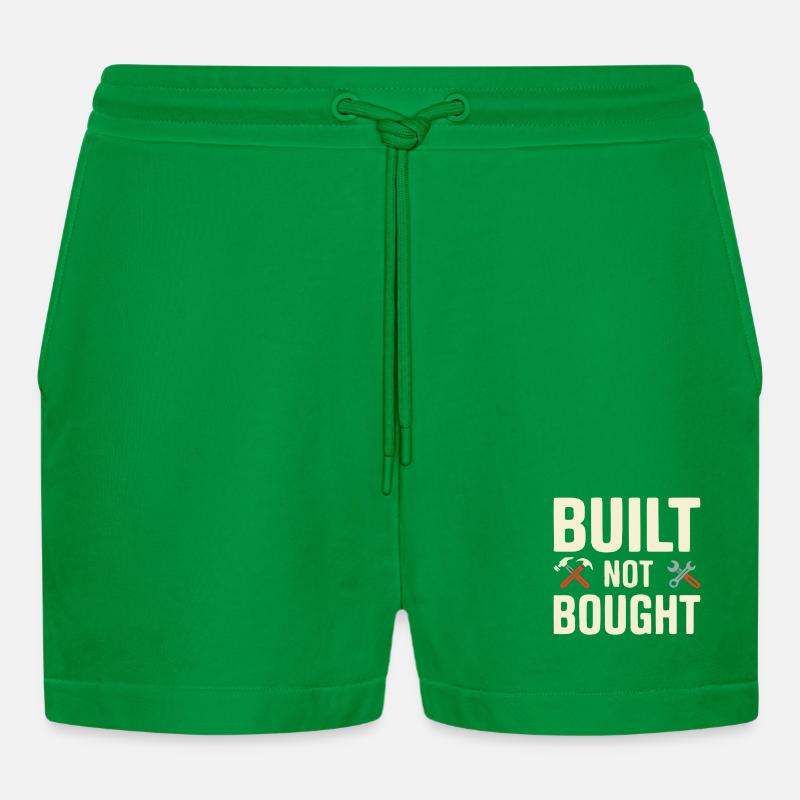 Built Not Bought Maker Statement - Organic Relaxed Cropped Shorts Made in EU - City Green