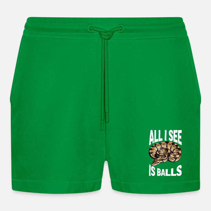 Königspython Schlangen Liebhaber Terrarium Python - Organic Relaxed Cropped Shorts Made in EU - City Green