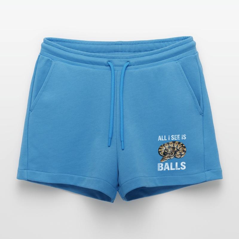 Königspython Schlangen Liebhaber Terrarium Python Organic Relaxed Cropped Shorts Made in EU