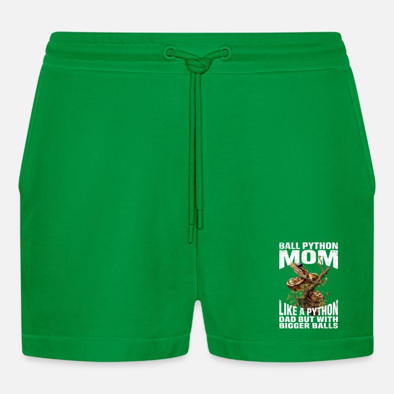 Königspython Mom Mama Schlangen Terrarium Python - Organic Relaxed Cropped Shorts Made in EU - City Green