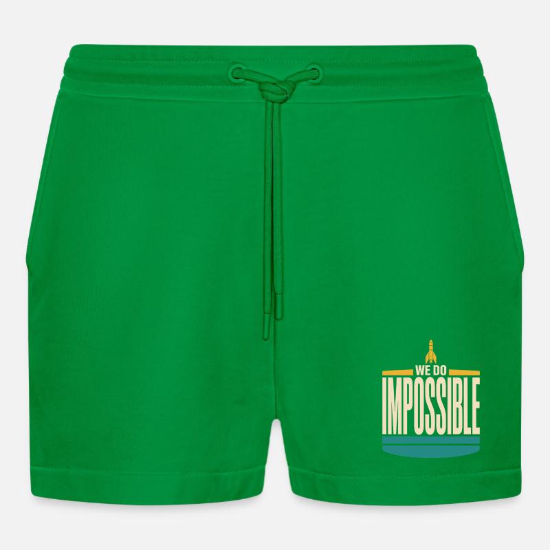Rocket Science Rocket Scientist Aerospace - Organic Relaxed Cropped Shorts Made in EU - City Green