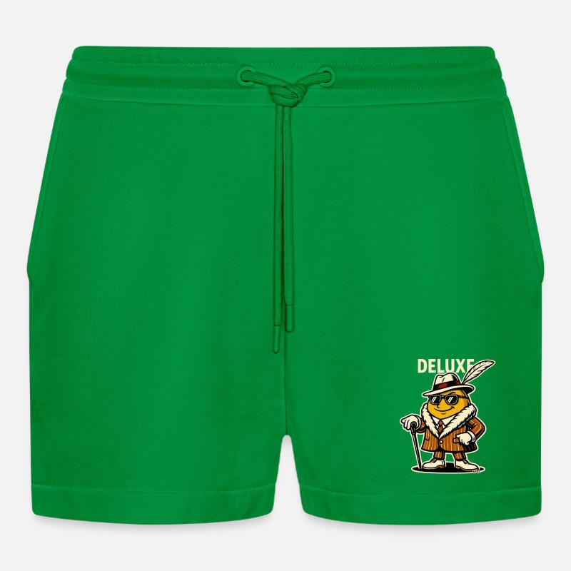 Deluxe Dapper Feather Typ - Organic Relaxed Cropped Shorts Made in EU - City Green