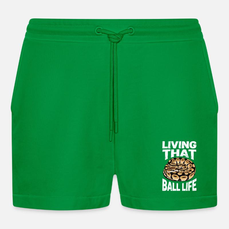 Königspython Schlangen Liebhaber Terrarium Python - Organic Relaxed Cropped Shorts Made in EU - City Green