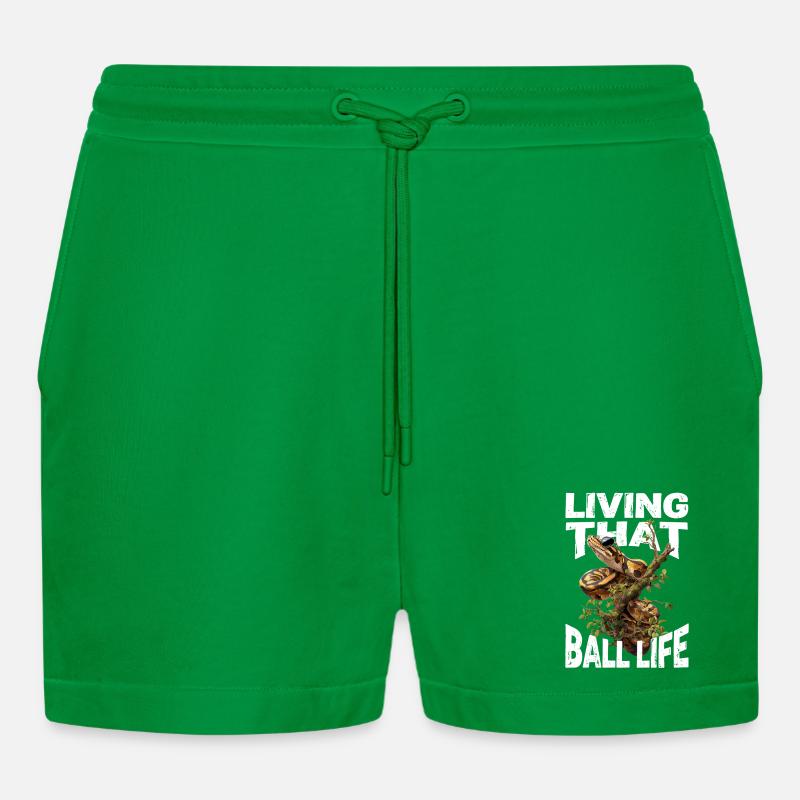 Königspython Schlangen Liebhaber Terrarium Python - Organic Relaxed Cropped Shorts Made in EU - City Green