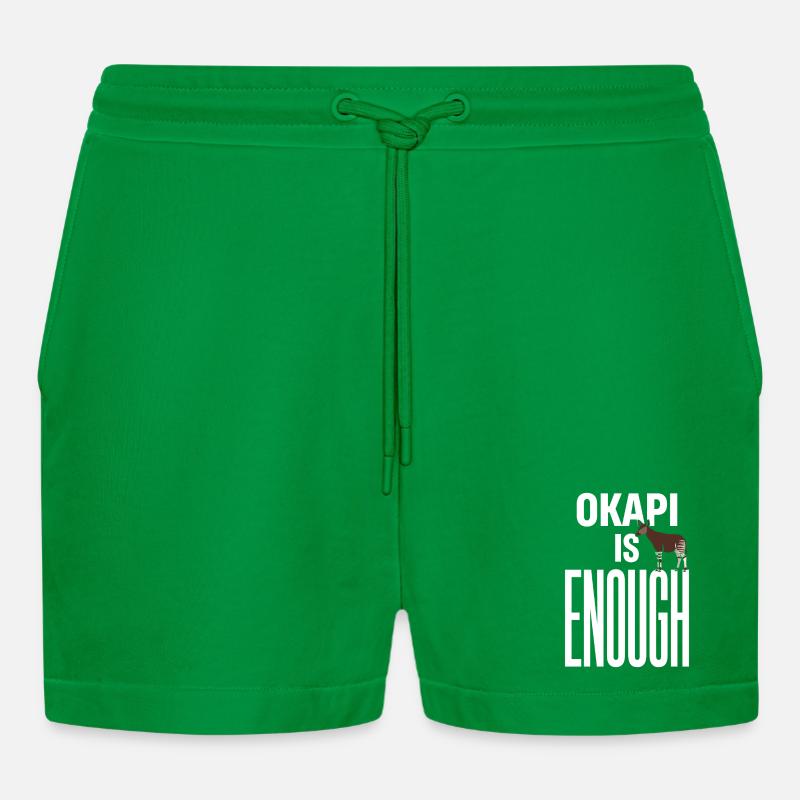 Okapi-liebhaber Okapi-tier Seltene Tierweltliebe - Organic Relaxed Cropped Shorts Made in EU - City Green