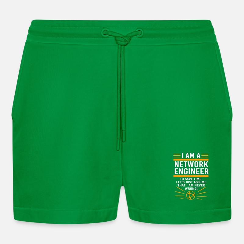 Netzwerk Informatiker Programmierer Admin - Organic Relaxed Cropped Shorts Made in EU - City Green
