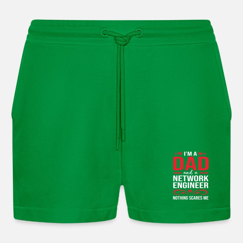 Netzwerk Ingenieur Programmierer Informatiker - Organic Relaxed Cropped Shorts Made in EU - City Green