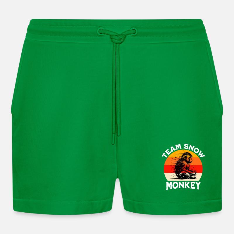Team Schneeaffe - Organic Relaxed Cropped Shorts Made in EU - City Green