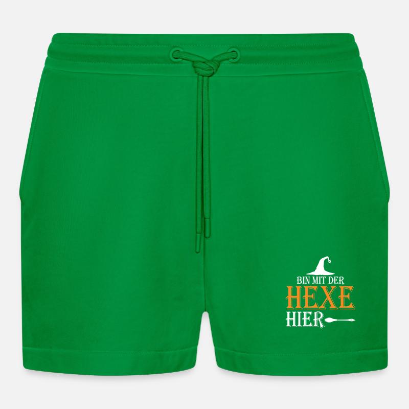 Bin mit der Hexe her - Organic Relaxed Cropped Shorts Made in EU - City Green