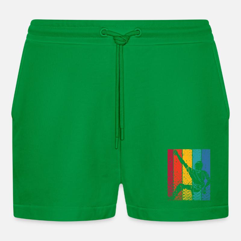 Boulderer Boulder Bouldering - Organic Relaxed Cropped Shorts Made in EU - City Green