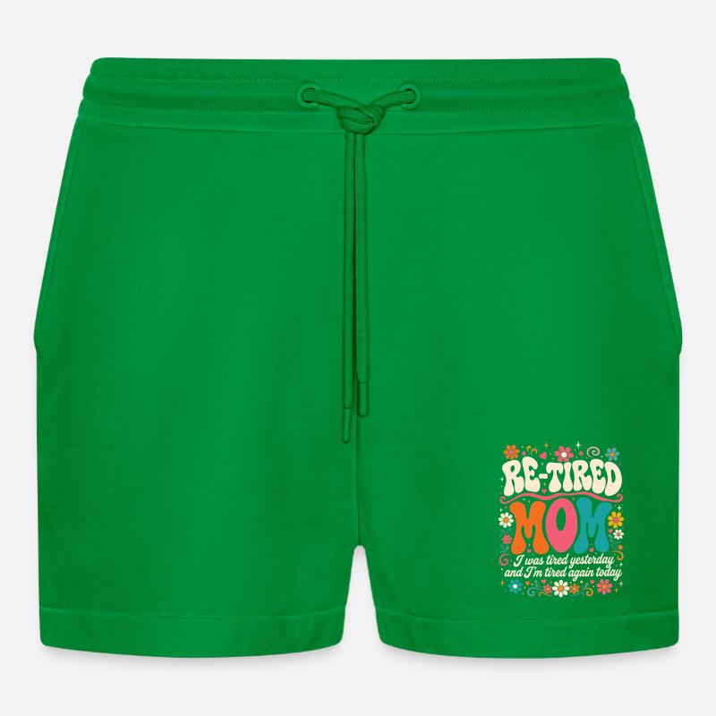Zurückgetretene sarkastische Mutter Mutter im Ruhestand - Organic Relaxed Cropped Shorts Made in EU - City Green