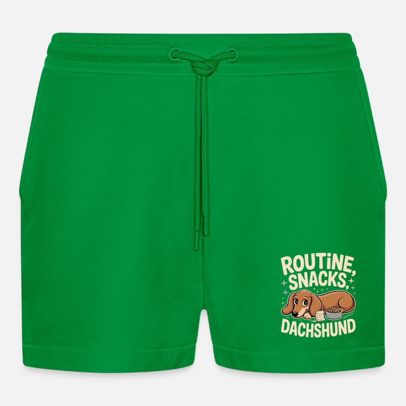 Routine Snacks Dackel - Organic Relaxed Cropped Shorts Made in EU - City Green