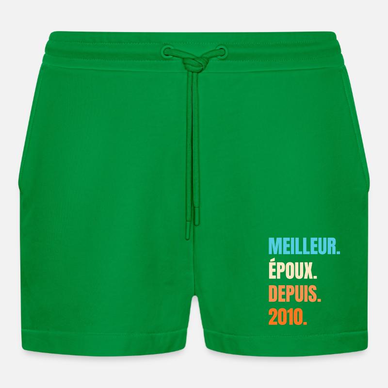 Bester Ehemann seit 2010 Geschenk-Ehemann - Organic Relaxed Cropped Shorts Made in EU - City Green