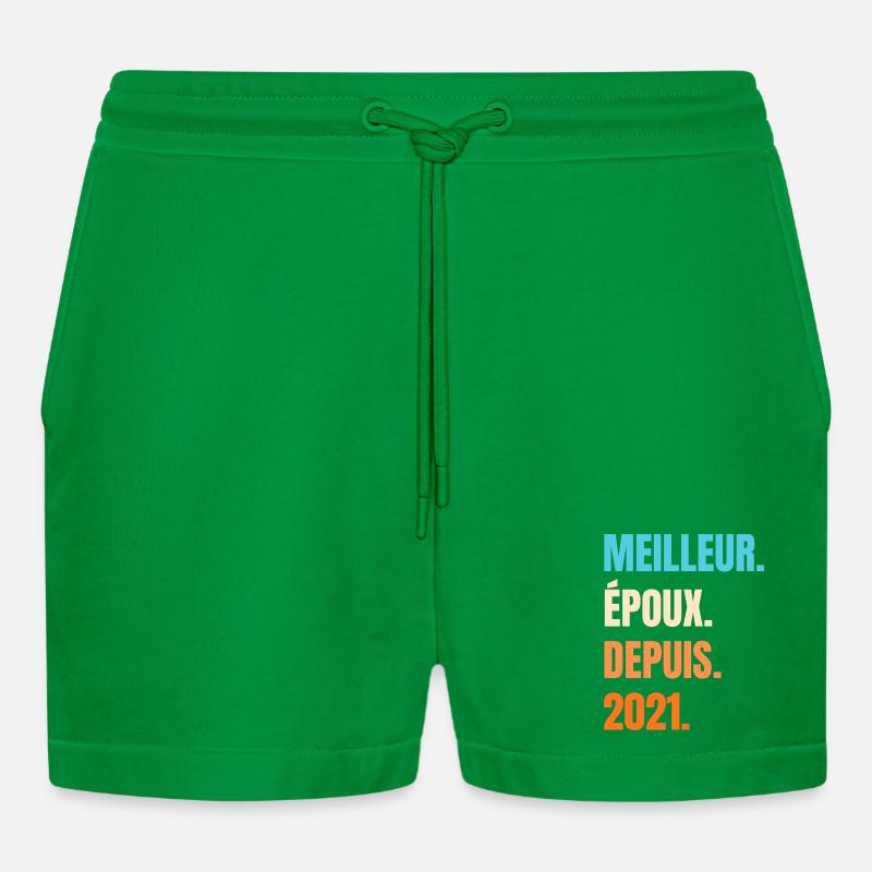 Bester Ehemann seit 2021 Geschenk-Ehemann - Organic Relaxed Cropped Shorts Made in EU - City Green