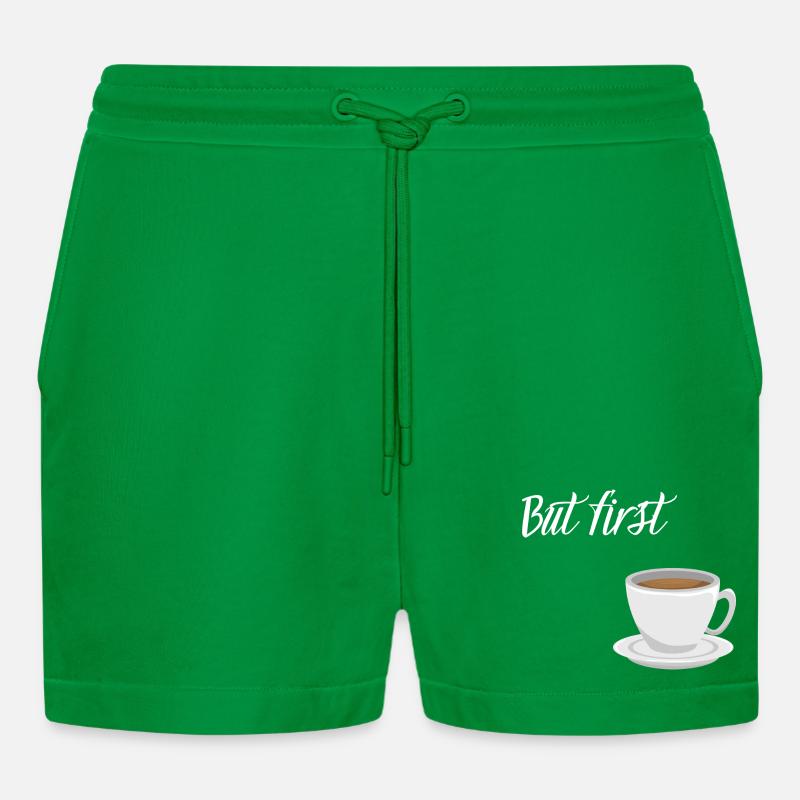 First Coffee - Kaffee-Design - Organic Relaxed Cropped Shorts Made in EU - City Green