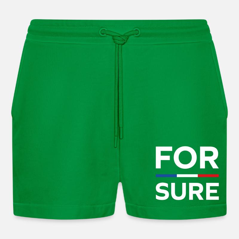 macron For sure - Organic Relaxed Cropped Shorts Made in EU - City Green