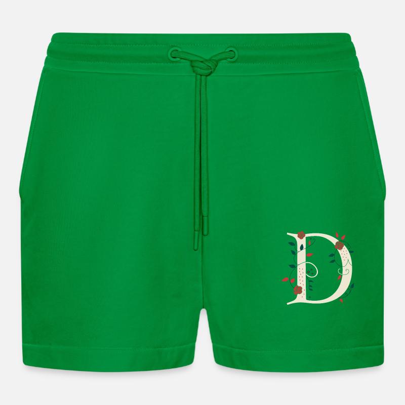 Buchstabe D Monogramm Retro - Organic Relaxed Cropped Shorts Made in EU - City Green