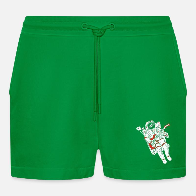 Astronautengitarrist - Organic Relaxed Cropped Shorts Made in EU - City Green