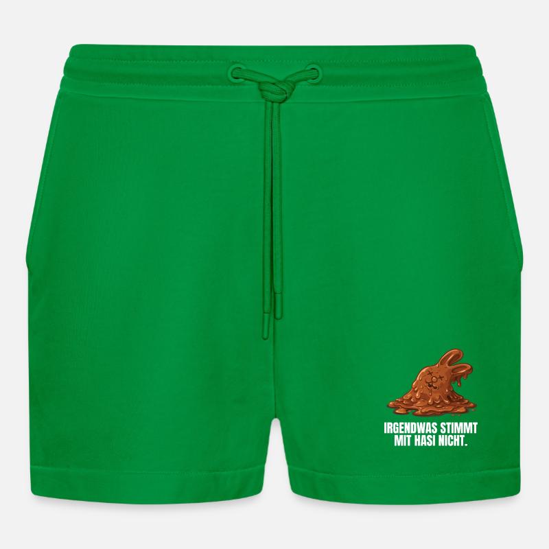 Chocolate Bunny Easter Bunny - Organic Relaxed Cropped Shorts Made in EU - City Green
