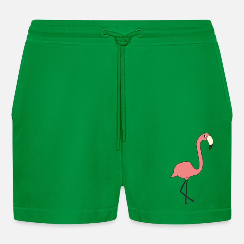 Flamingo - Organic Relaxed Cropped Shorts Made in EU - City Green