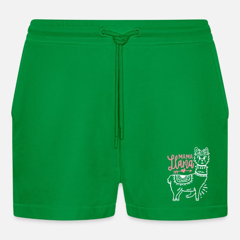 Lama Mama Muttertag - Organic Relaxed Cropped Shorts Made in EU - City Green