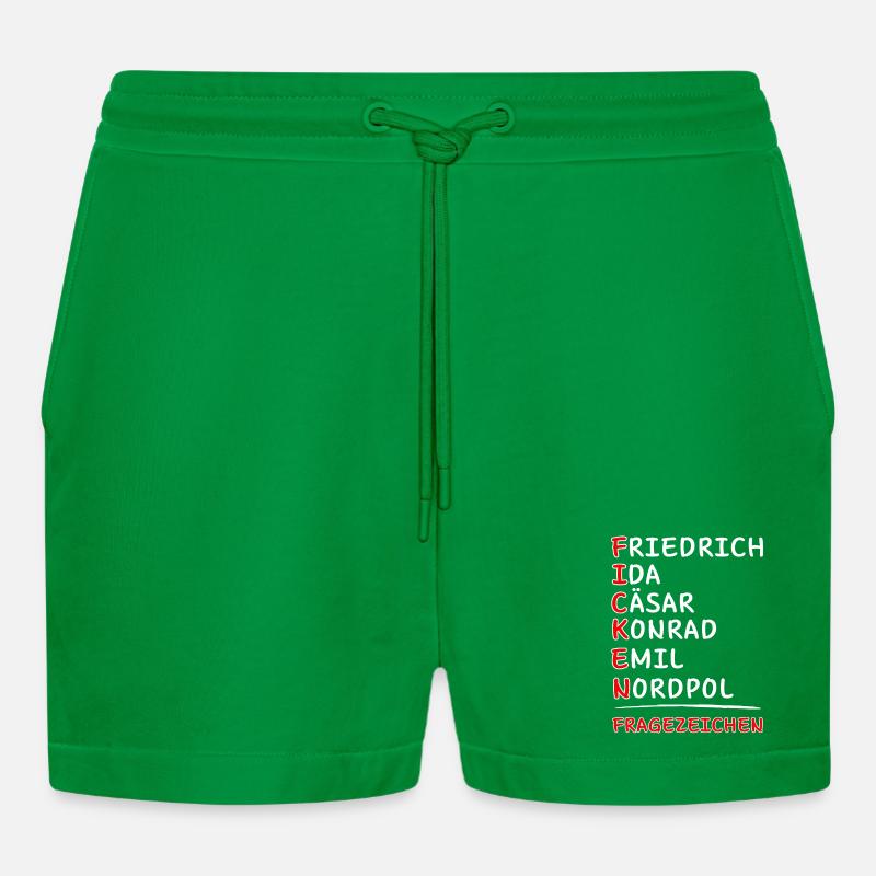 Funkalphabet-Friedrich Ida Caesar Kaufmann Emil... - Organic Relaxed Cropped Shorts Made in EU - City Green