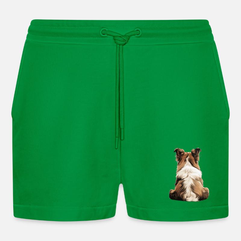 Shetland Schäferhund - Organic Relaxed Cropped Shorts Made in EU - City Green