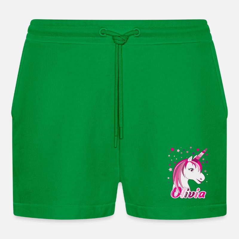 Olivia Einhorn, Mädchenname - Organic Relaxed Cropped Shorts Made in EU - City Green