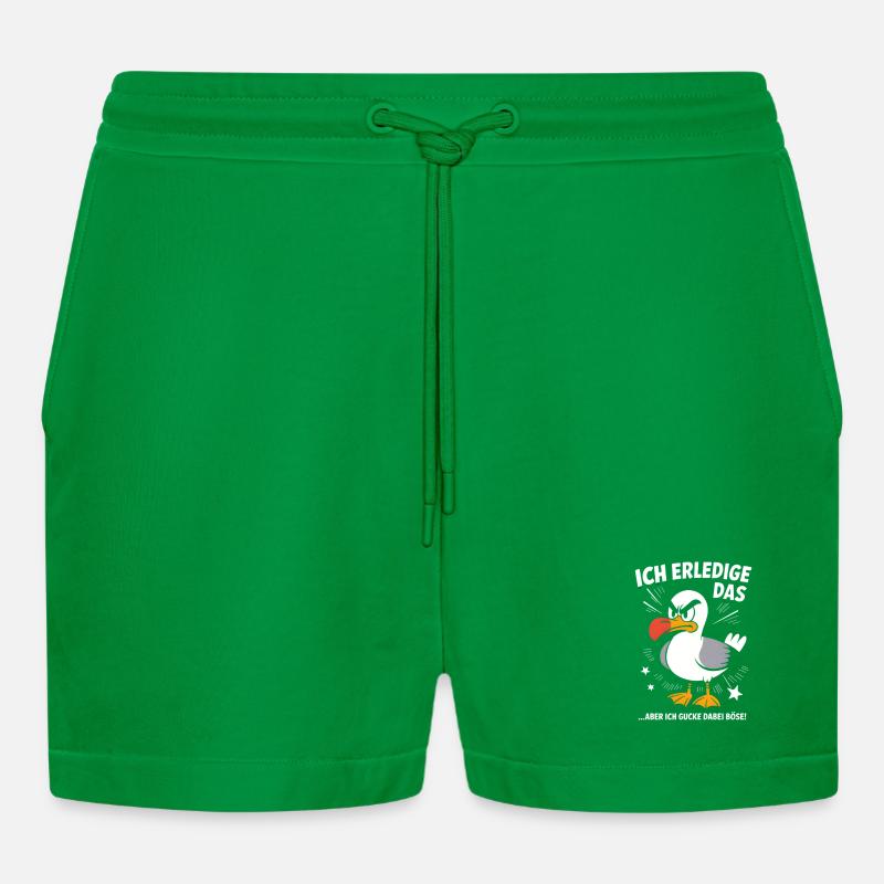 Möwe Seevogel Nen scheiss muss ich - Organic Relaxed Cropped Shorts Made in EU - City Green