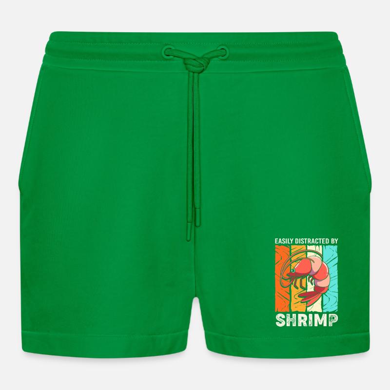 Krabbe Languste Meeresfrüchte Shrimp - Organic Relaxed Cropped Shorts Made in EU - City Green