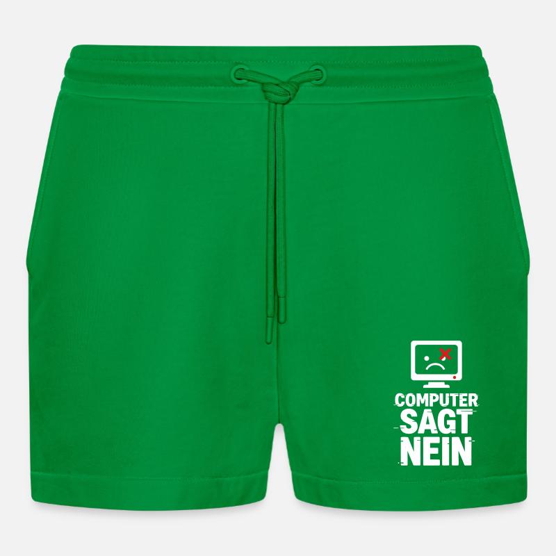Computer Sagt Nein Meme - Organic Relaxed Cropped Shorts Made in EU - City Green
