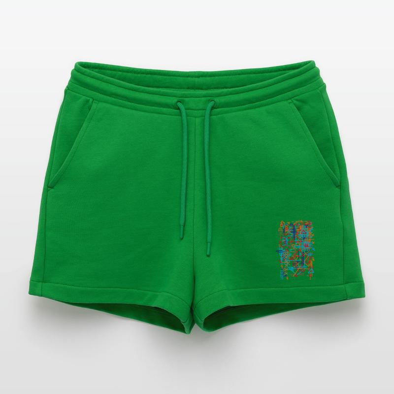 Carpet Abstract / Pattern - Bauhaus Organic Relaxed Cropped Shorts Made in EU