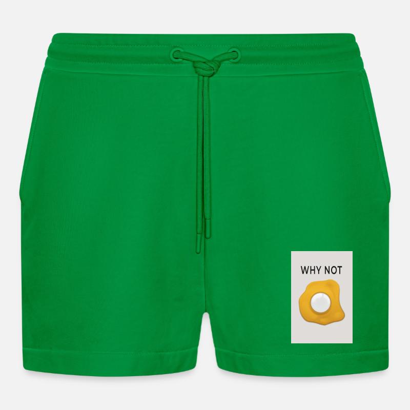 Why Not Motivation Statement Design - Organic Relaxed Cropped Shorts Made in EU - City Green