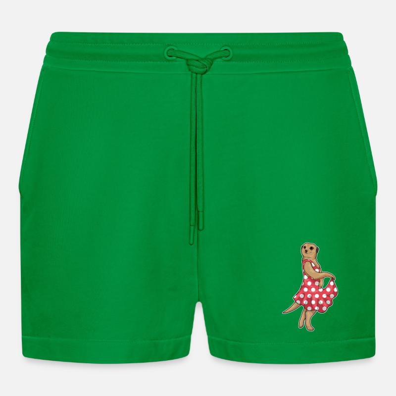 Erdmännchen Polka Dots Kleid - Organic Relaxed Cropped Shorts Made in EU - City Green